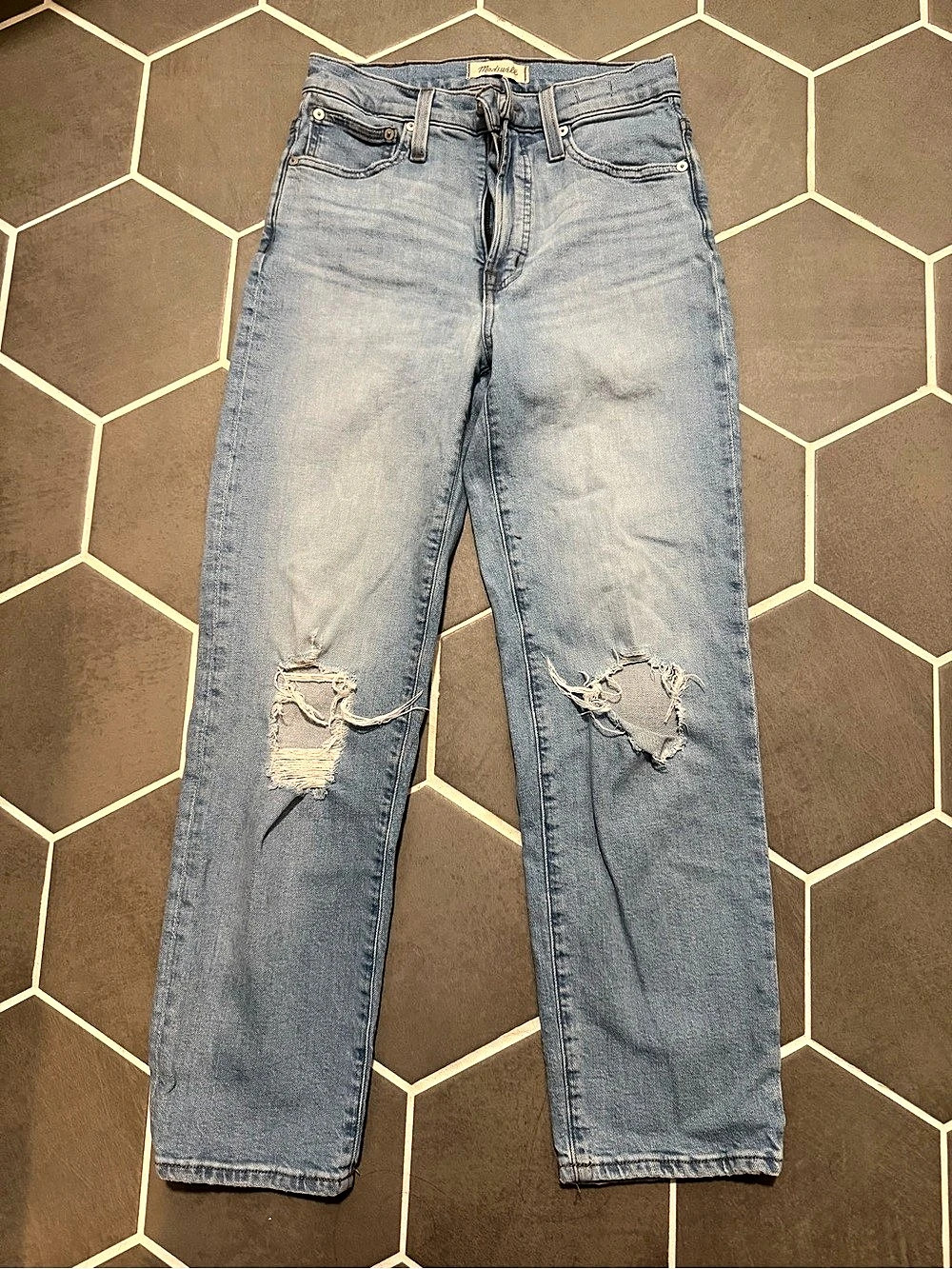 Madewell The Perfect Vintage Straight Jean Distressed Size 25P